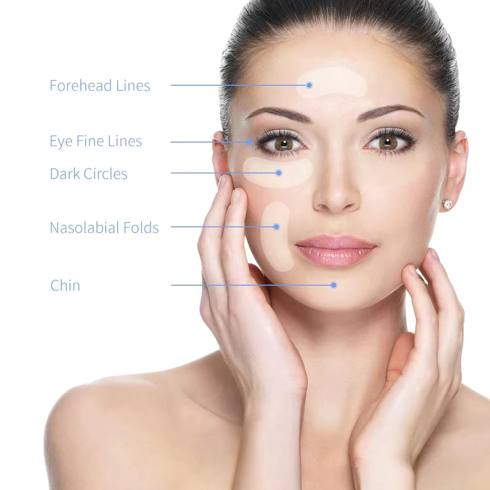 0.25Mm Retinol Microneedle Eye Patches Mask Reduce Dark Circle & Eye Bags Anti-Aging Firming Patches Forehead & Smile Line Patch