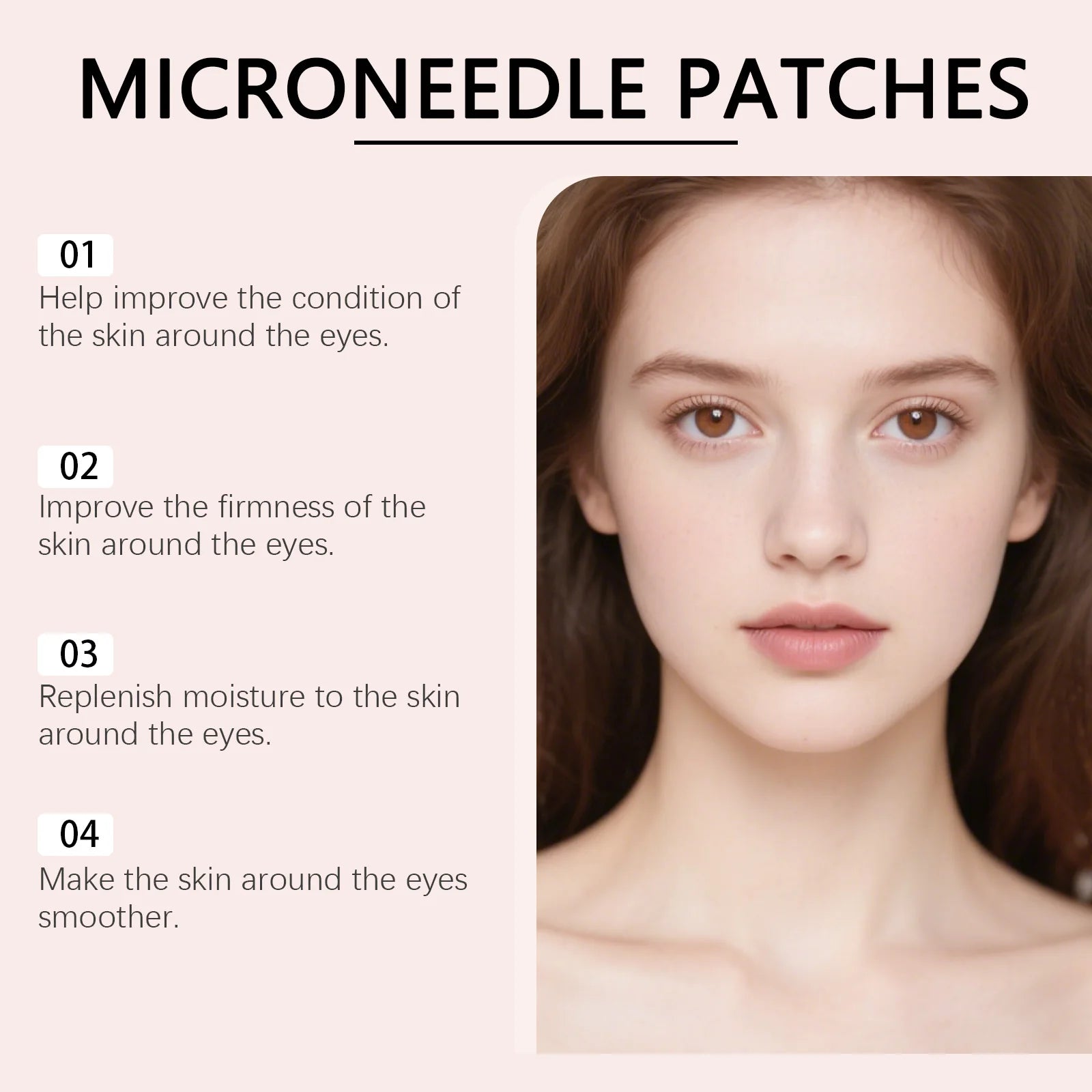 0.25Mm Retinol Microneedle Eye Patches Mask Reduce Dark Circle & Eye Bags Anti-Aging Firming Patches Forehead & Smile Line Patch
